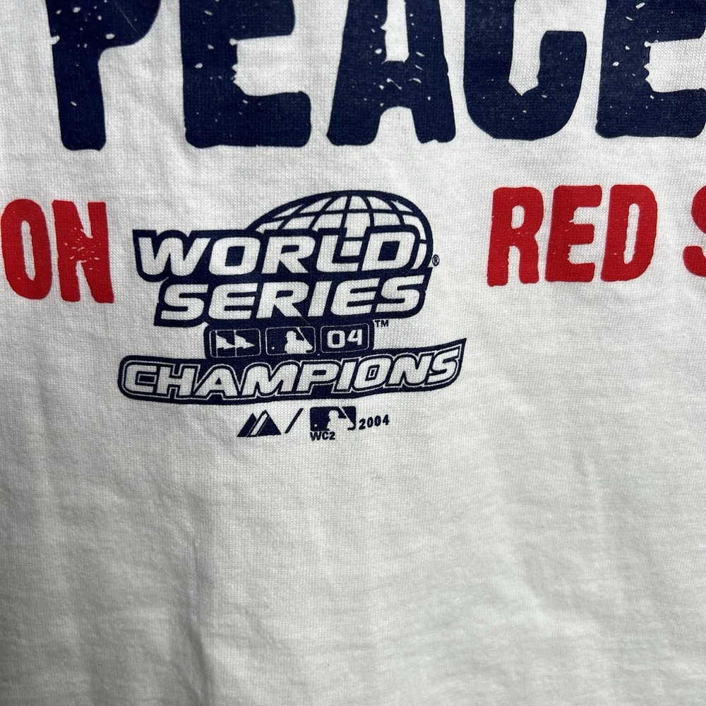 Vintage Y2K Red Sox 2004 World Series Champions M Shirt Now I Can Die In Peace - Picture 3 of 8